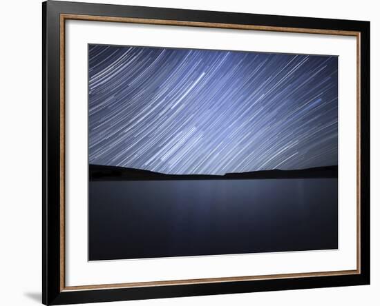 Star Trails of the Celestial Equator in Somuncura, Argentina-Stocktrek Images-Framed Photographic Print