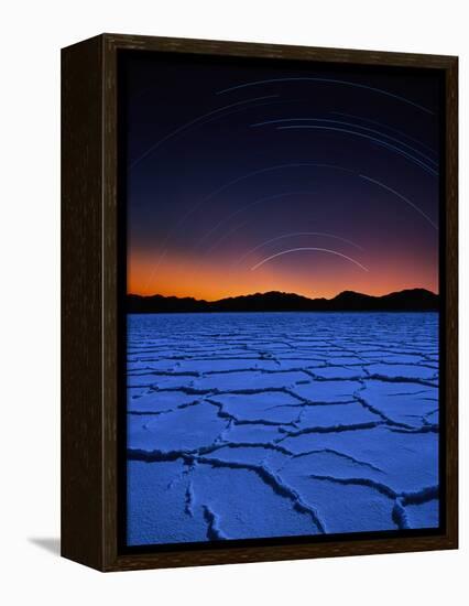 Star Trails Over Salt Pan-Bill Ross-Framed Premier Image Canvas