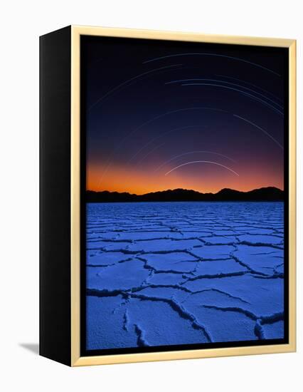 Star Trails Over Salt Pan-Bill Ross-Framed Premier Image Canvas