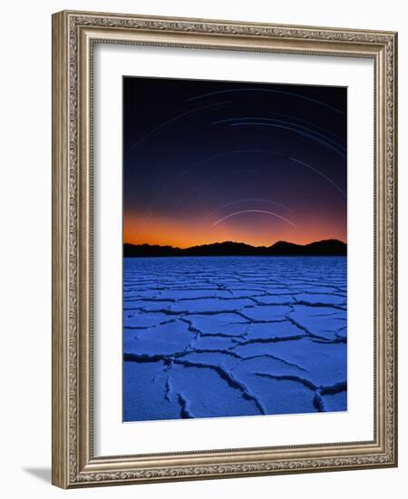 Star Trails Over Salt Pan-Bill Ross-Framed Photographic Print