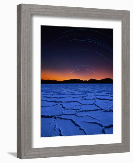 Star Trails Over Salt Pan-Bill Ross-Framed Photographic Print