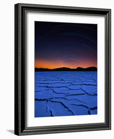 Star Trails Over Salt Pan-Bill Ross-Framed Photographic Print