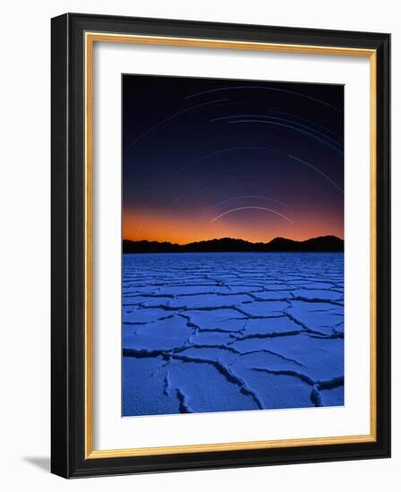 Star Trails Over Salt Pan-Bill Ross-Framed Photographic Print