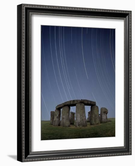 Star Trails Over Stonehenge-David Parker-Framed Photographic Print