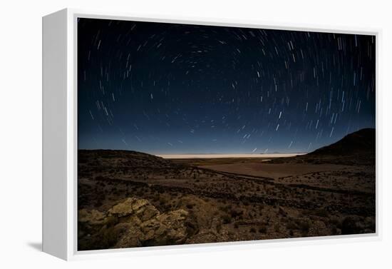 Star Trails over the Salar De Uyuni Salt Flats, Bolivia, South America-Kim Walker-Framed Premier Image Canvas