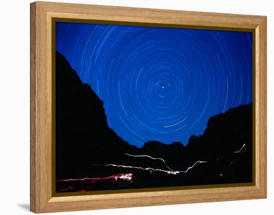 Star Trails withMountains at Night-Amy And Chuck Wiley/wales-Framed Premier Image Canvas