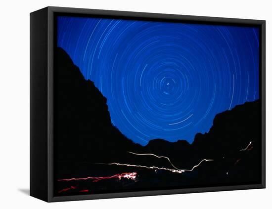 Star Trails withMountains at Night-Amy And Chuck Wiley/wales-Framed Premier Image Canvas