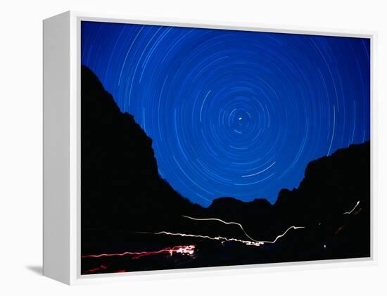 Star Trails withMountains at Night-Amy And Chuck Wiley/wales-Framed Premier Image Canvas