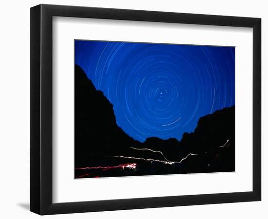 Star Trails withMountains at Night-Amy And Chuck Wiley/wales-Framed Photographic Print