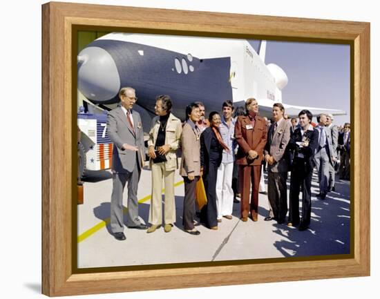 Star Trek Television Cast Members at the Roll Out of the Space Shuttle Prototype Enterprise-null-Framed Stretched Canvas