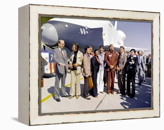 Star Trek Television Cast Members at the Roll Out of the Space Shuttle Prototype Enterprise-null-Framed Stretched Canvas