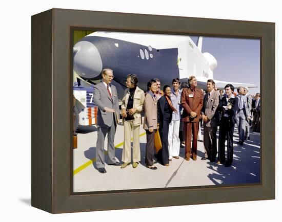 Star Trek Television Cast Members at the Roll Out of the Space Shuttle Prototype Enterprise-null-Framed Stretched Canvas