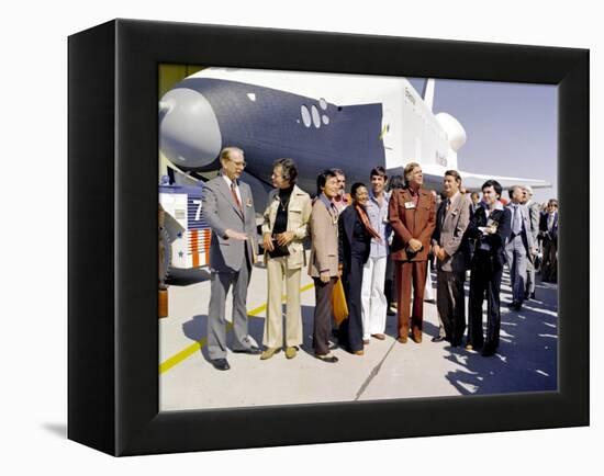 Star Trek Television Cast Members at the Roll Out of the Space Shuttle Prototype Enterprise-null-Framed Stretched Canvas