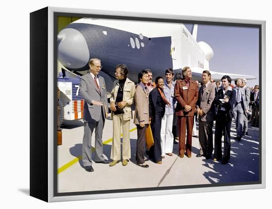 Star Trek Television Cast Members at the Roll Out of the Space Shuttle Prototype Enterprise-null-Framed Stretched Canvas