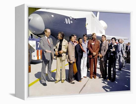 Star Trek Television Cast Members at the Roll Out of the Space Shuttle Prototype Enterprise-null-Framed Stretched Canvas