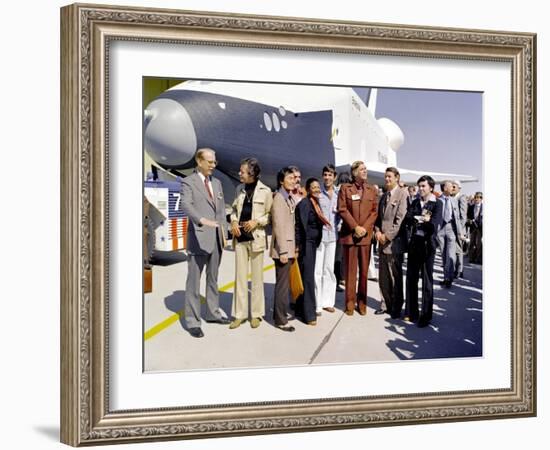 Star Trek Television Cast Members at the Roll Out of the Space Shuttle Prototype Enterprise-null-Framed Photo