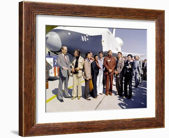 Star Trek Television Cast Members at the Roll Out of the Space Shuttle Prototype Enterprise-null-Framed Photo