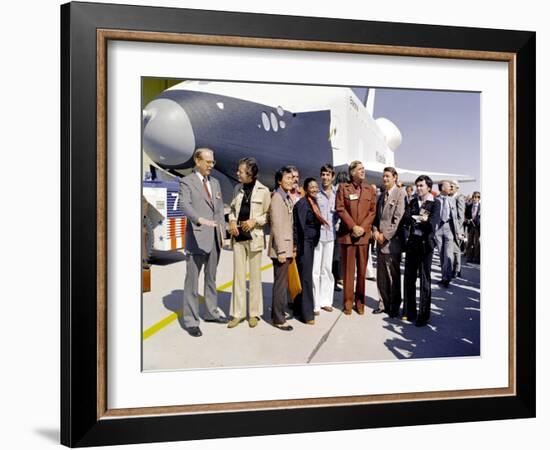 Star Trek Television Cast Members at the Roll Out of the Space Shuttle Prototype Enterprise-null-Framed Photo