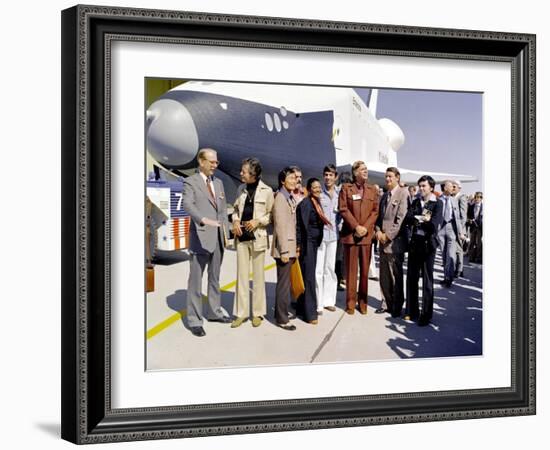 Star Trek Television Cast Members at the Roll Out of the Space Shuttle Prototype Enterprise-null-Framed Photo