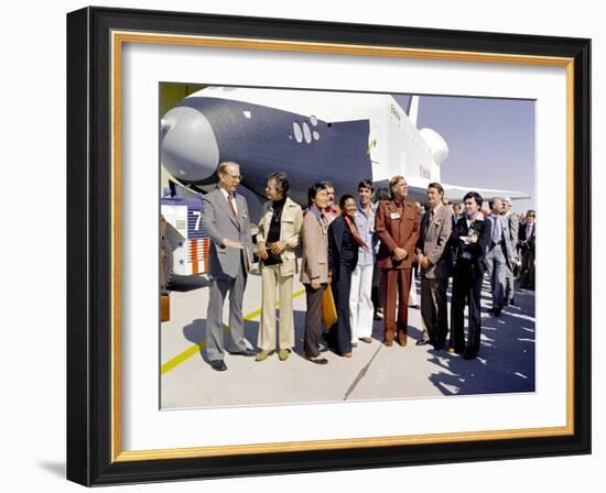 Star Trek Television Cast Members at the Roll Out of the Space Shuttle Prototype Enterprise-null-Framed Photo