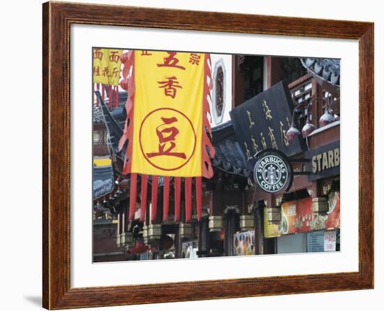 Starbucks in City God Temple at Yuyuang Bazaar, Shanghai, China-Keren Su-Framed Photographic Print