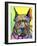 Stare Down, Dogs, Pets, Eyes, Look, Challenge, Animals, Colorful, Stencils, Pop Art, Yellow-Russo Dean-Framed Giclee Print