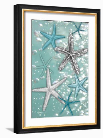 Starfish Bubbles-Diane Stimson-Framed Art Print