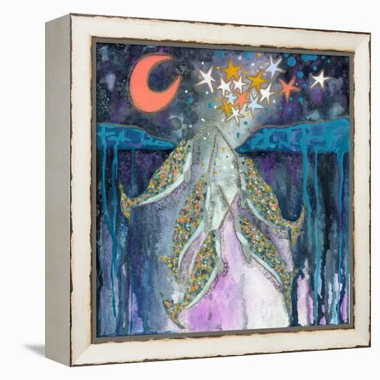 Stargazer Celebration Narwhals-Wyanne-Framed Premier Image Canvas