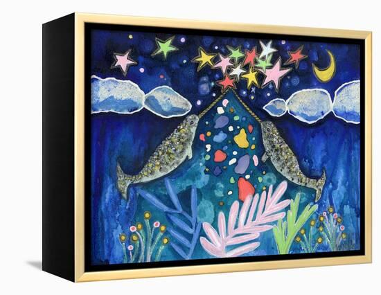 Stargazing Narwhals-Wyanne-Framed Premier Image Canvas