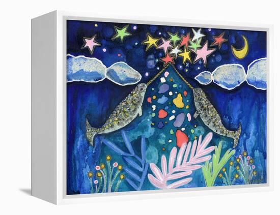 Stargazing Narwhals-Wyanne-Framed Premier Image Canvas