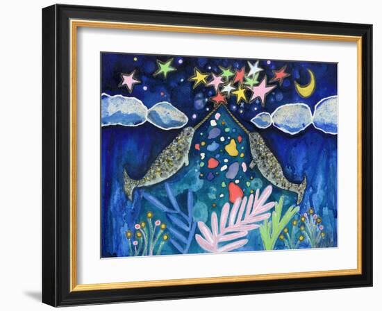 Stargazing Narwhals-Wyanne-Framed Giclee Print