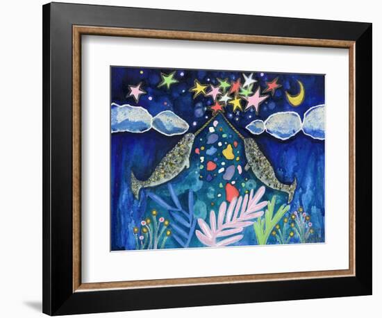 Stargazing Narwhals-Wyanne-Framed Giclee Print