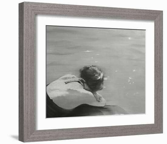 Staring At The Beach-János Huszti-Framed Art Print