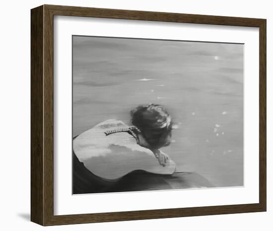 Staring At The Beach-János Huszti-Framed Art Print