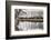 Stark monochrome image of River Wey navigation in winter-Charles Bowman-Framed Photographic Print