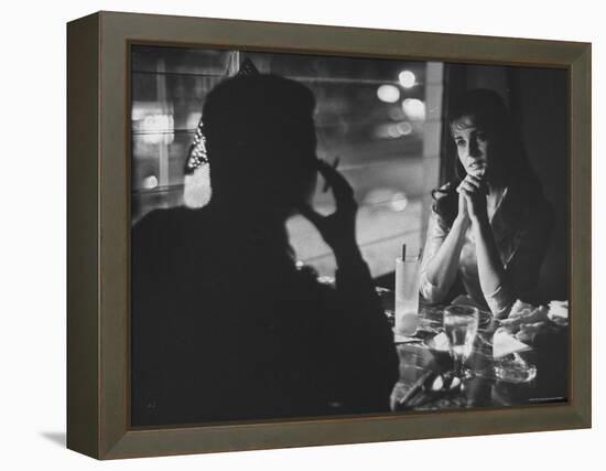 Starlet Ann Margret Olson Dining at the Har Omar American Restaurant-Grey Villet-Framed Premier Image Canvas