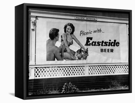 Starlet Colleen Townsend Posing in a Beer Advertisement on a Billboard-Loomis Dean-Framed Premier Image Canvas