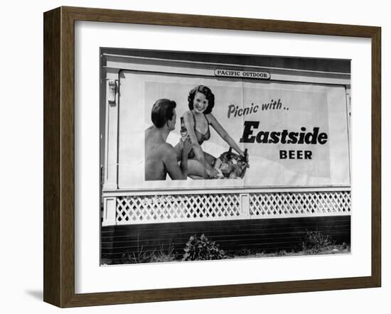 Starlet Colleen Townsend Posing in a Beer Advertisement on a Billboard-Loomis Dean-Framed Photographic Print