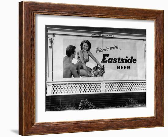 Starlet Colleen Townsend Posing in a Beer Advertisement on a Billboard-Loomis Dean-Framed Photographic Print