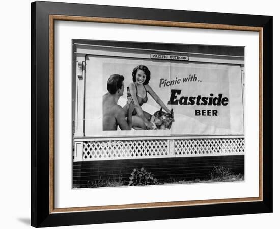 Starlet Colleen Townsend Posing in a Beer Advertisement on a Billboard-Loomis Dean-Framed Photographic Print