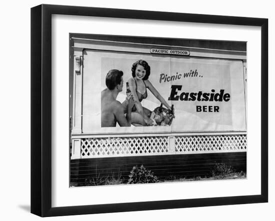 Starlet Colleen Townsend Posing in a Beer Advertisement on a Billboard-Loomis Dean-Framed Photographic Print