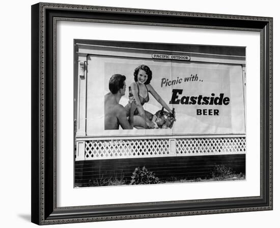 Starlet Colleen Townsend Posing in a Beer Advertisement on a Billboard-Loomis Dean-Framed Photographic Print