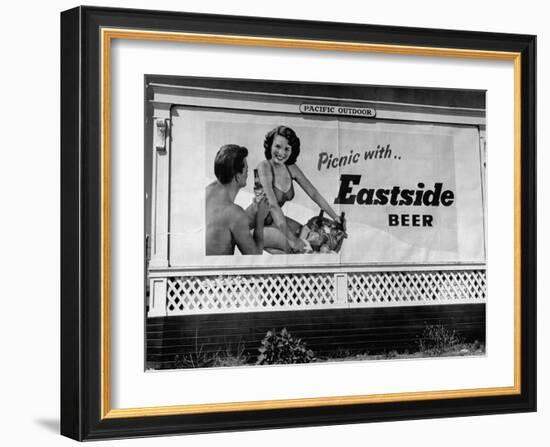 Starlet Colleen Townsend Posing in a Beer Advertisement on a Billboard-Loomis Dean-Framed Photographic Print