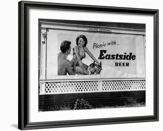 Starlet Colleen Townsend Posing in a Beer Advertisement on a Billboard-Loomis Dean-Framed Photographic Print