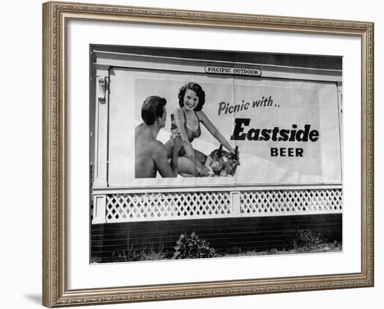 Starlet Colleen Townsend Posing in a Beer Advertisement on a Billboard-Loomis Dean-Framed Photographic Print