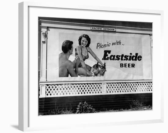 Starlet Colleen Townsend Posing in a Beer Advertisement on a Billboard-Loomis Dean-Framed Photographic Print