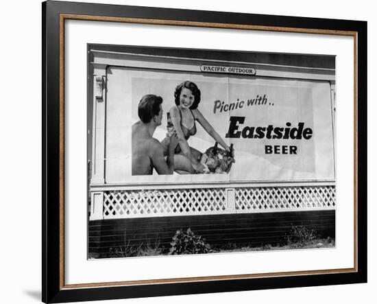 Starlet Colleen Townsend Posing in a Beer Advertisement on a Billboard-Loomis Dean-Framed Photographic Print