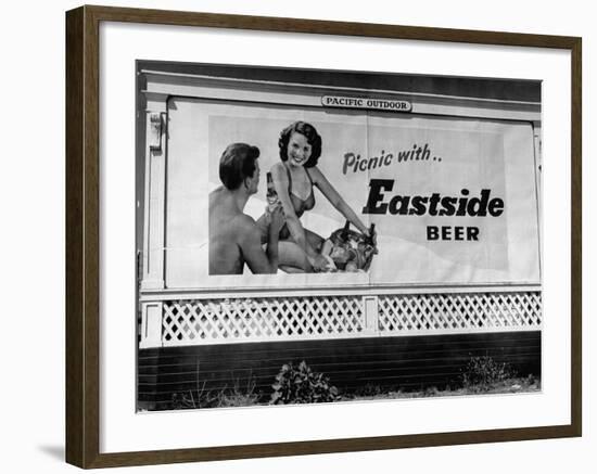 Starlet Colleen Townsend Posing in a Beer Advertisement on a Billboard-Loomis Dean-Framed Photographic Print