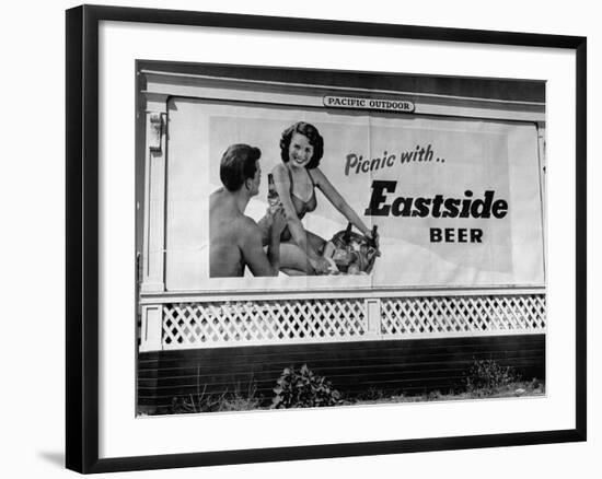 Starlet Colleen Townsend Posing in a Beer Advertisement on a Billboard-Loomis Dean-Framed Photographic Print