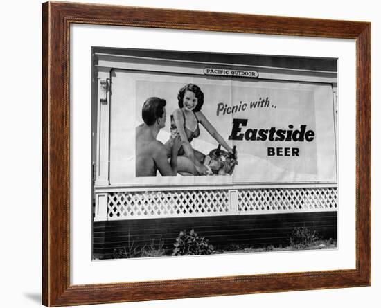 Starlet Colleen Townsend Posing in a Beer Advertisement on a Billboard-Loomis Dean-Framed Photographic Print